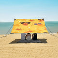 ALAZA Happy Duck and Sunglasses Beach Tent Sun Shelter Portable Canopy Sunshade for Outdoor Camping Picnics Backyard Fun 10x9 ft