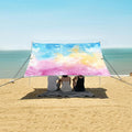 ALAZA Tie Dye Rainbow Color Beach Tent Sun Shelter UPF50+ Protection Beach Shade Canopy w/ 4 Sandbags for Outdoor Camping Fishing Backyard Fun Picnic 10x9 ft