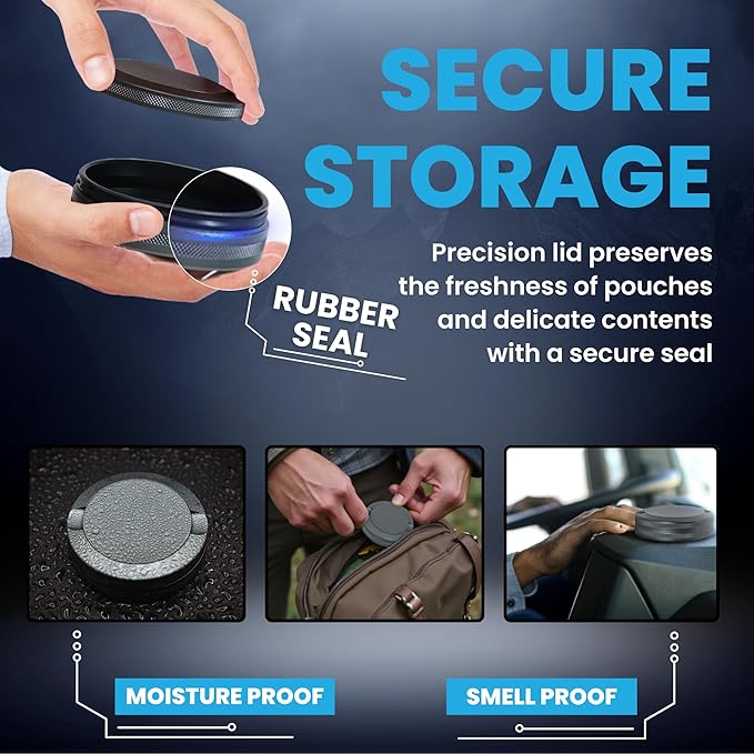 Premium Zyn Metal Can | Zyn Holder | Metal Zyn Container | Moisture &amp Odor Proof Container | Aluminum Zyn Can &amp Organizer | Dip Can | Zyn Tin | Zyn Gifts for Men | The Stealth