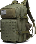 50L Tactical Military Backpack Waterproof Sturdy Bag for Hiking Camping Fishing Gym Backpack with Bottle Holder (Green)
