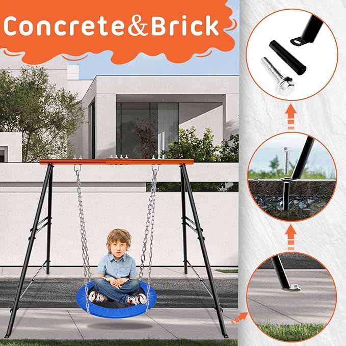 Swing Stand Frame Swing Sets for Backyard Hammock Chair Stand Only Max Load 550Lbs for Patio Playground Park(Swing not Included)