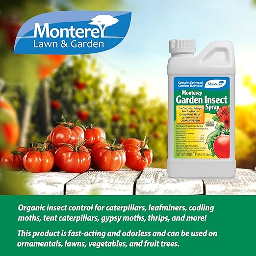 Monterey Garden Insect Spray Bundled with Measuring Spoon- Organic Insect Control - Pint Concentrate - 16 oz
