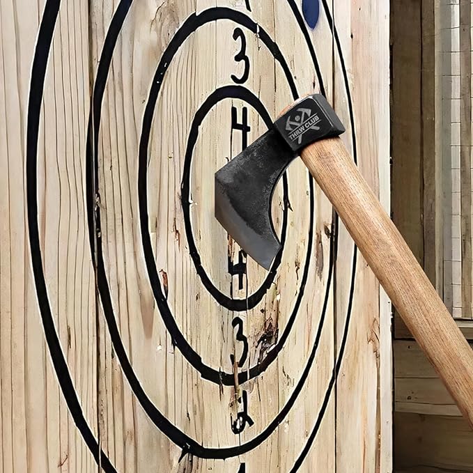Professional Throwing Axe 16.5 Throwing Tomahawk with 1065 High Carbon Steel &amp Hickory Wooden Handle Perfect for Axe Throwiing Game Competition and Recreation Gift for Men