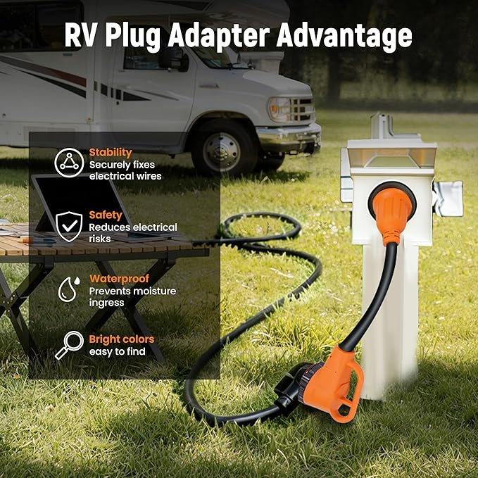 maXpeedingrods NEMA SS2-50P Male to 14-50R Female Adapter Cable 50A to 50A RV Power Adapter with Twist Lock Design for Camper Trailer Yacht