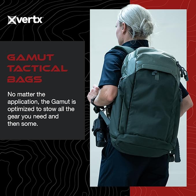 Vertx Gamut CCW Tactical Backpack - CCW Design with Laptop Sleeve Quick-Access Tab and 3D Molded Back Panel Tactical Bag Heather Od/Rudder Green - One Size