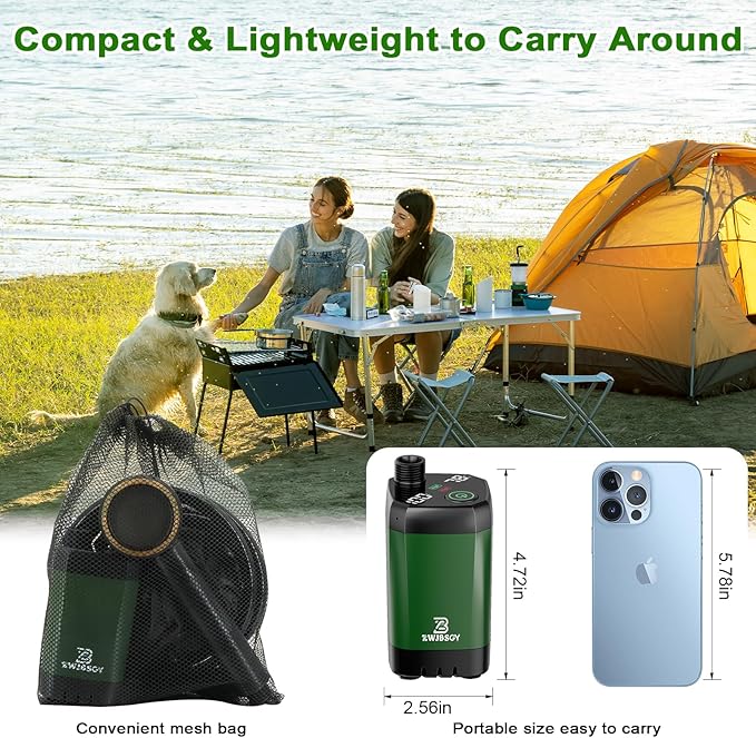 JITUIHOM Portable Camping Shower with 7800mAh Battery - 190 Minutes Runtime Smart LED Display &amp 4 Spray Modes for Outdoor Activities Hiking Traveling and Pet Bathing(7800mAH-Green)