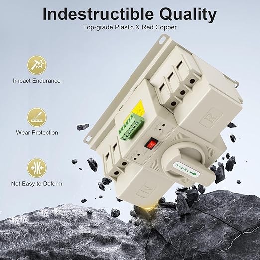 Dual Power Automatic Transfer Switch 3P 63A ATS Dual Power Generator Changeover Switch 110V Mini Electrical Selector Switches
