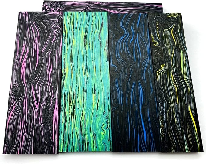 Black Purple Knife Handle Scales BlankCustomized Resin DIY Carving Decoration Material 2pcs(670x43x6mm2PCS)