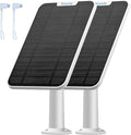 4W Solar Panel Charging Compatible with Eufycam 3/3C/2C/2C Pro/2/2 Pro/E20/E40/E/S40/S220/S300/L40 with 13.1ft Waterproof Charging Cable IP65 WeatherproofIncludes Secure Wall Mount (2-Pack(White))