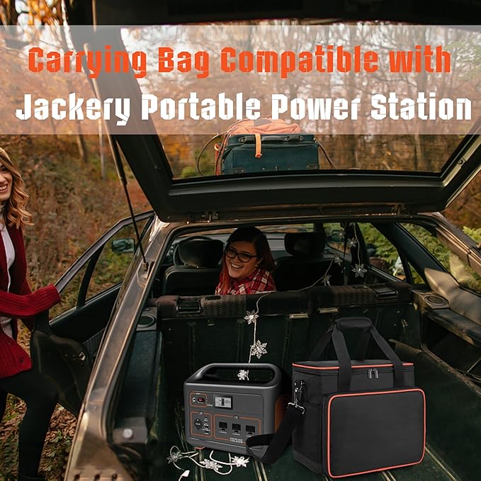 Trunab Travel Carrying Case Compatible with Jackery Explorer 1000/1000 v2 Portable Power Station Storage Bag with Waterproof Bottom and Front Pockets for Charging Cable and Accessories