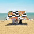 ALAZA Pizza with Black and White Background Pattern Beach Tent Sun Shelter Portable Canopy Sunshade for Outdoor Camping Picnics Backyard Fun 10x9 ft