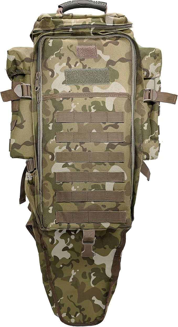 Silfrae Tactical Rifle Backpack Long Rifle Bag Molle Military Backpack for Trekking Hunting Camping