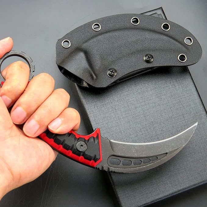 C1112 Fixed knifeFixed Blade KnifeD2 Steel Blade +G10 Handle Outdoor Camping KnivesEDC Tool Knifes with Kydex Sheaths(Red)