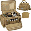 HAMBOLY Tactical Gun Range Bag for Handguns Pistol Range Bag with 6X Magazine Slots and Extra Pockets for Ammo and Essentials for Shooting Hunting Outdoor Sports