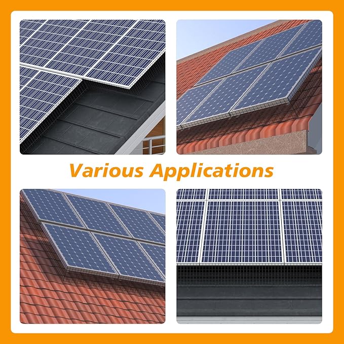 Solar Panel Bird Proof Cover Black Heavy-Duty PVC 1/2 inch 6in * 50FT Bird Proof Rolling net kit Solar Panel Animal Protection Device can Prevent Pigeons and Birds from Entering The Room