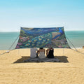 ALAZA Peacock Moon Flower Beach Tent Sun Shelter Portable Canopy Sunshade for Outdoor Camping Picnics Backyard Fun 10x9 ft