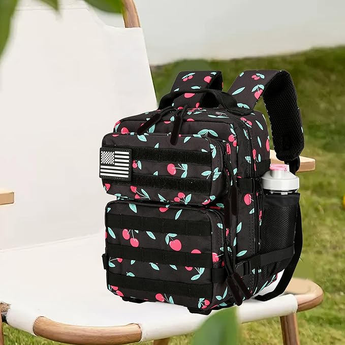9L Mini Tactical Backpack for Men and Women Tactical Backpack Small for Hiking Small Tactical Bag (Cherry Black)