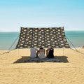 ALAZA Gold Moon Star Sun Alchemy Beach Tent Sun Shelter UPF50+ Protection Beach Shade Canopy w/ 4 Sandbags for Outdoor Camping Fishing Backyard Fun Picnic 10x9 ft