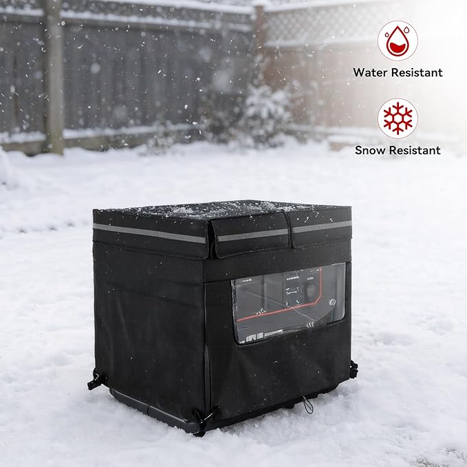 32L x 24W x 24H Generator Tent Cover While Running Heavy Duty Outdoor Generator Covers Shed for Most Generators Up to 15000 Watt OutsideAll-Weather ProtectionBlack