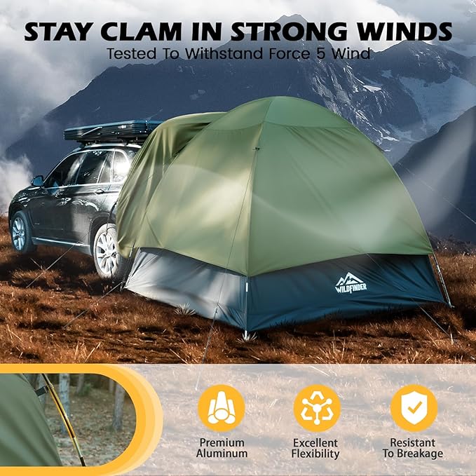 WildFinder SUV Tent Rectangle Car Tent for Family Waterproof &amp Windproof for Car Camping Large Camping Tents with Storage Bag SUV Van Jeep