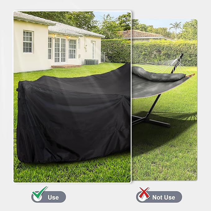 Thickened Cover for 12FT Hammock Stand 210D Waterproof Cover With Handles and Vents Black