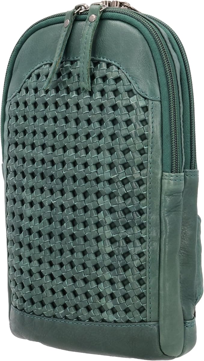 Lady Conceal Unisex Bristol Sling Backpack Minimalist Conceal Carry Design for Universal Holster with Locking Zippers (Pine Green)