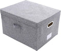 KALLORY Fabric Storage Box with Metal Buckle Large 40x50x30cm Linen Blend Foldable Storage Bin for Household Organization