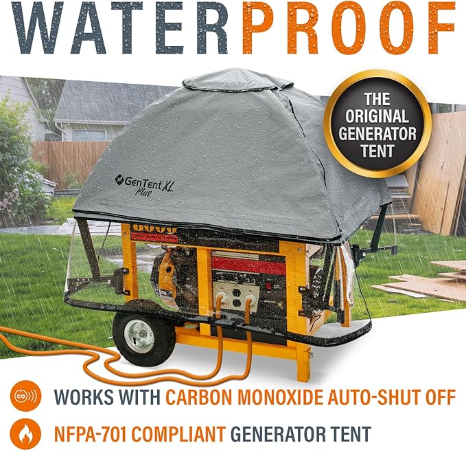 GenTent XL Open Frame Running Cover - Universal Adapter Kit Generator for Larger Generators Tent (Slate XL - Plus)
