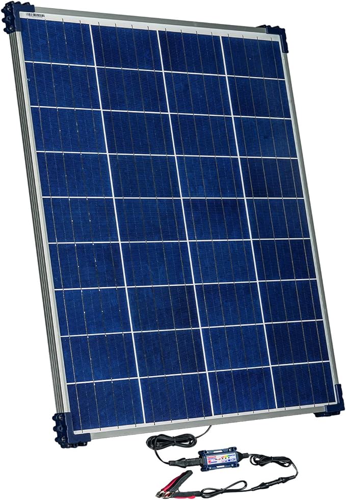 OptiMATE SOLAR + 80W Solar Panel TM-523-8 Solar Pulse Charger Tester &amp Maintainer for 12V batteries with 80W solar panel
