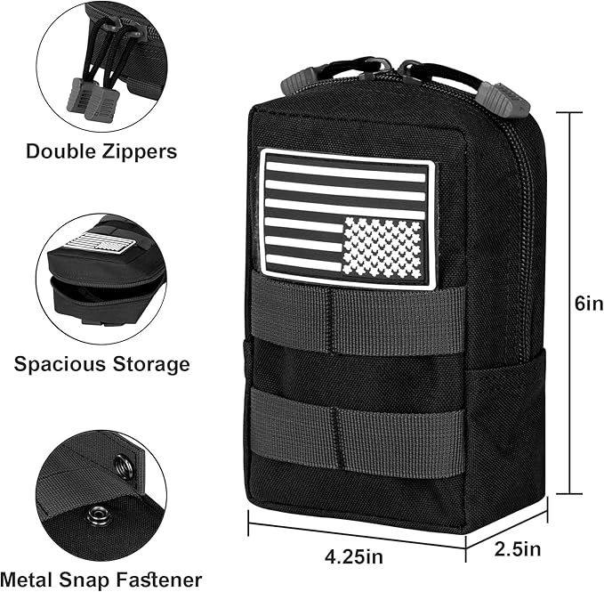 Tactical MOLLE Utility Pouch Kit – EDC Accessories Bag with Phone Holder Water Bottle Pouch Medical First Aid Pouch for Outdoor Hiking Camping and Duty Use