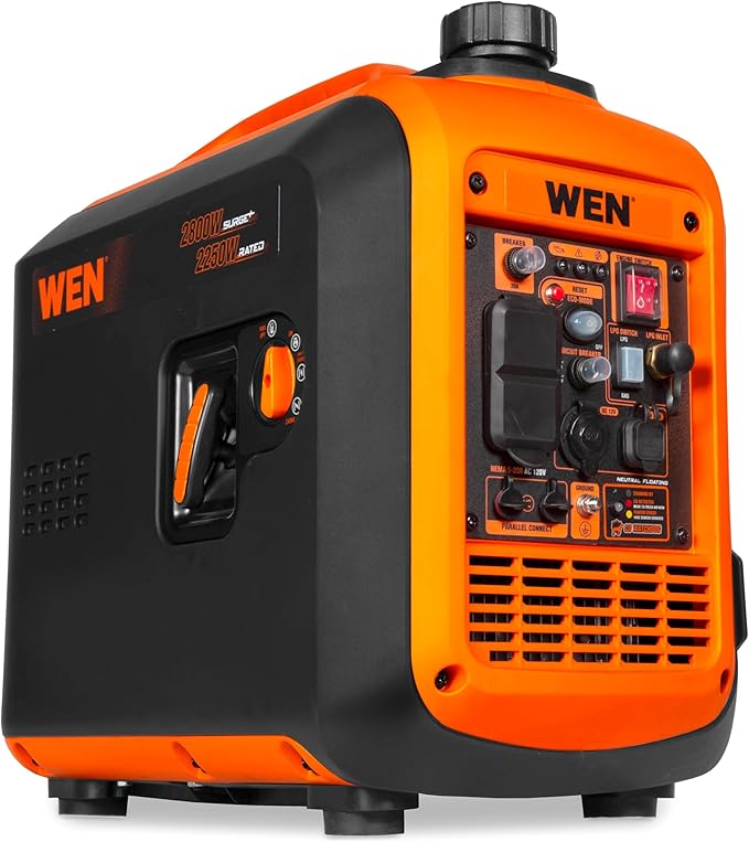 WEN 2800-Watt Dual Fuel Inverter Generator Quiet Portable and Lightweight with Fuel Shut Off and CO Watchdog (DF280iX)