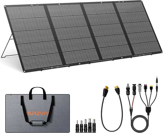 400W Portable Solar Panel Foldable Lightweight Charger with Upgraded Bracket 36V Waterproof 400 Watts Solar Panels for RV Campervan Power Outages Sheds Outdoor Off Grid Essentials