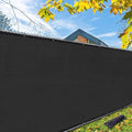 iCover 4x25ft Privacy Screen Fence Outdoor Fencing Panels Garden Windscreen Mesh Shade Sail Net Barrier Include Reinforced Bindings and Brass Grommets Cable Zip Ties Black
