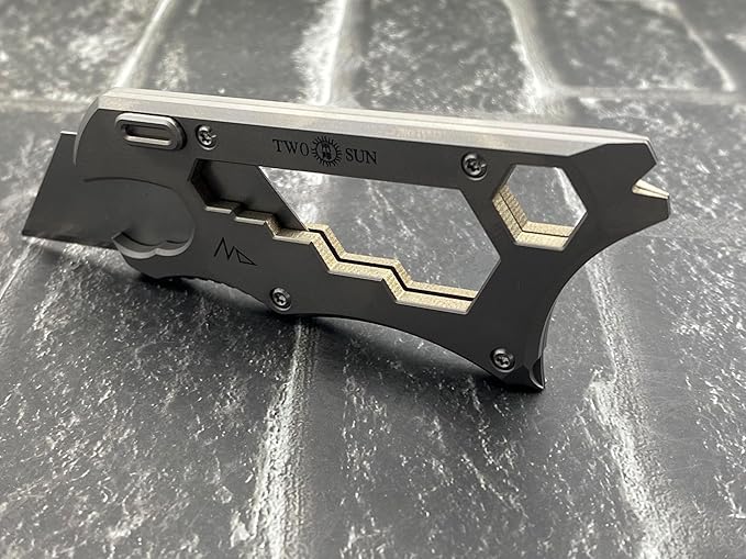 TwoSun Utility Knife Screwdriver Pry Tool Bottle Opener Titanium Mulit Tool TS149-Sand