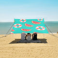 ALAZA Watermelon Swimming Ring Pattern Beach Tent Sun Shelter Portable Canopy Sunshade for Outdoor Camping Picnics Backyard Fun 10x9 ft