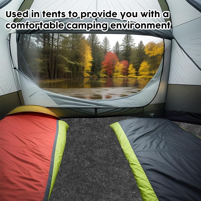 CIEOVO Camping Tent Carpet Mat 6 x 6 Ft Waterproof Rug for Outdoor Use Dark Gray