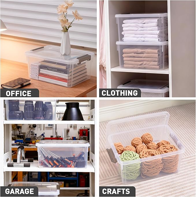 Citylife 17 QT Plastic Storage Bins with Lids Latching Stackable Storage Containers for Organizing Large Clear Storage Box for Garage Craft Toys Closet Home 1 Packs