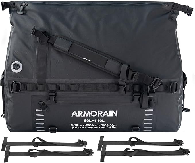 90L-110L large Capacity Airtight Waterproof Travel Dry BagEquipped with Durable Inflatable Shoulder Straps and Handles Suitable for Diving Equipment Motorcycles Rowing Kayaking Camping