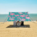 ALAZA Flamingo Bow Pattern Beach Tent Sun Shelter Portable Canopy Sunshade for Outdoor Camping Picnics Backyard Fun 10x9 ft
