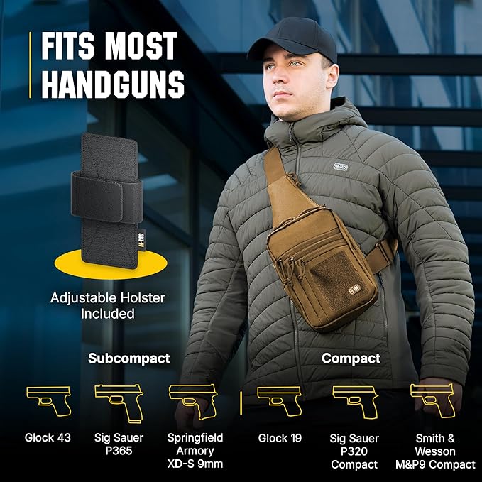M-Tac CCW Sling Bag for Men &amp Women - EDC Shoulder Bag Tactical - Crossbody Concealed Carry Bag - Mens Chest Pack