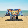 ALAZA Watercolor Dogs Starry Night Galaxy Beach Tent Sun Shelter Portable Canopy Sunshade for Outdoor Camping Picnics Backyard Fun 10x9 ft