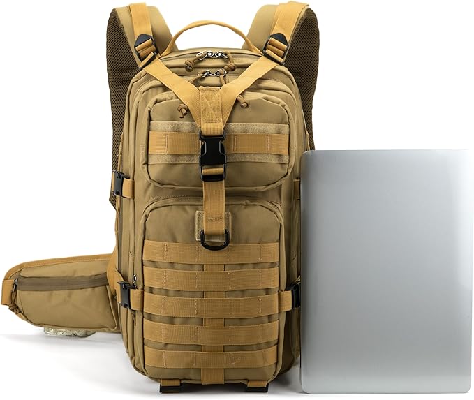 Camo hunting backpacksmall tactical backpack military backpack for men camping backpack 3-day bag(Khaki)