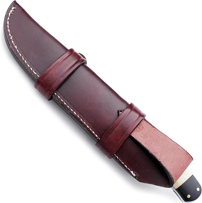 GCS Handmade Bone Handle D2 Tool Steel Tactical knife for Hunting Camping and Bushcraft with leather sheath &amp Full tang blade designed for Hunting &amp EDC GCS 15