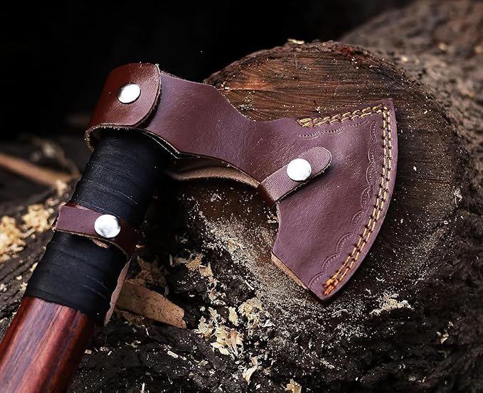 Virk Crafts 24” Viking Double Handed Axe Large Norse Axe Scandinavian Style Hatchet Double Headed ax Viking ax History of Norse Mythology self Defense Prop Tools