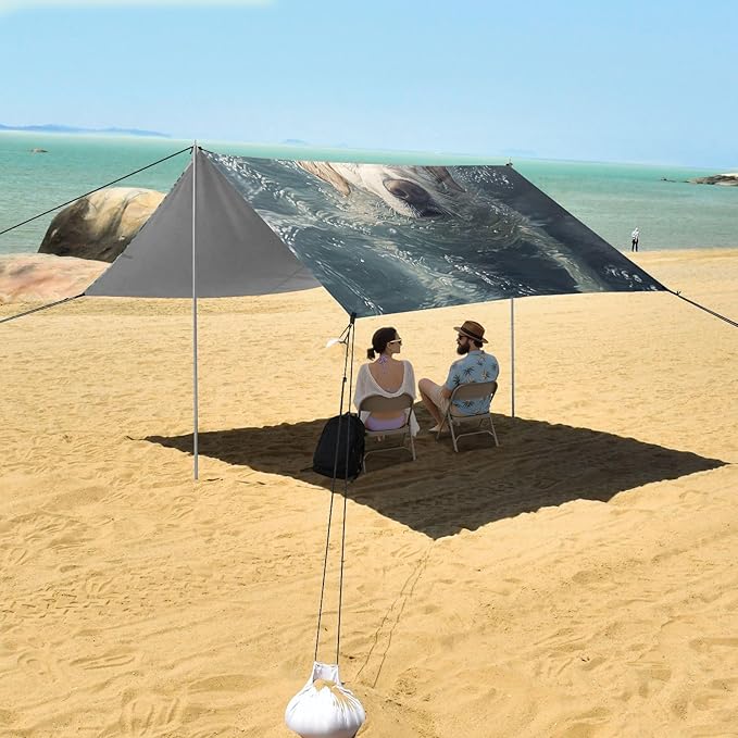 ALAZA Labrador Cute Dog Swims in The Sea Beach Tent Sun Shelter Portable Canopy Sunshade for Outdoor Camping Picnics Backyard Fun 10x9 ft