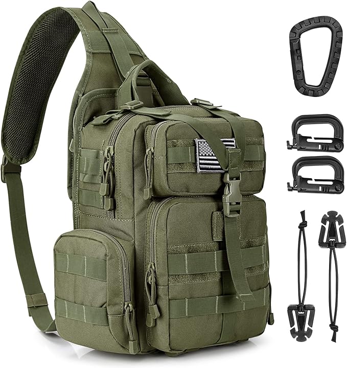 G4Free Large Tactical EDC Sling Bag Backpack Military Molle Bag Single Strap Shoulder Backpack for Men | EDC Adjustable Holder
