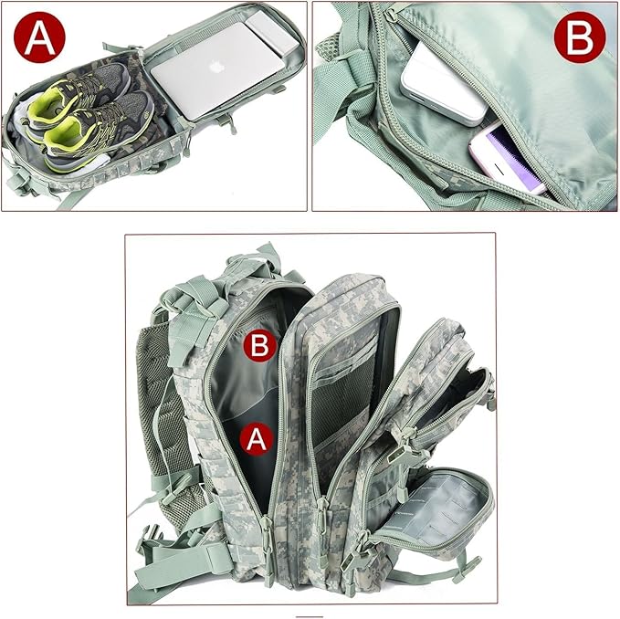 Small Military Tactical Backpack Army Assault Rucksack GYM Hiking Bug Out Bag