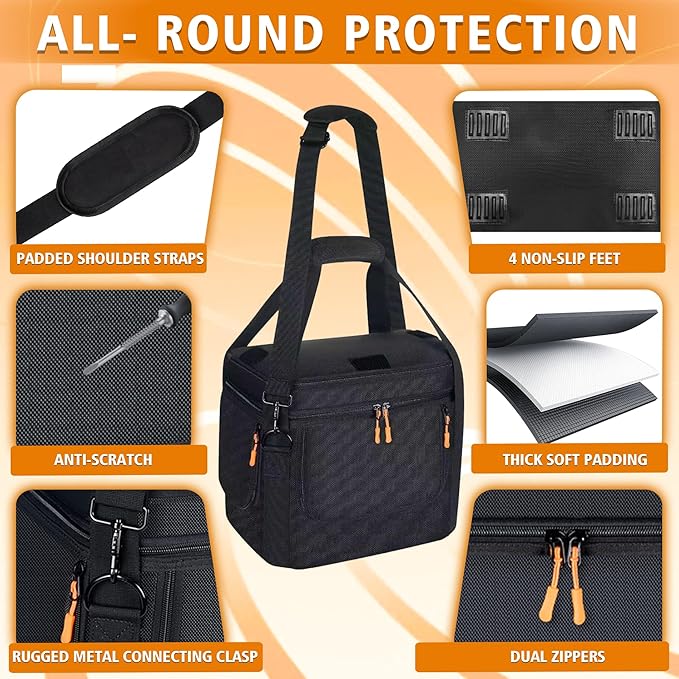 Portable Carrying Bag Compatible with BLUETTI Elite 100 V2/AC70/AC70P&amp Jackery Explorer 1000 V2Power Station Storage Case for Accessories &amp Solar GeneratorAdjustable Shoulder Strap（Only Bag）