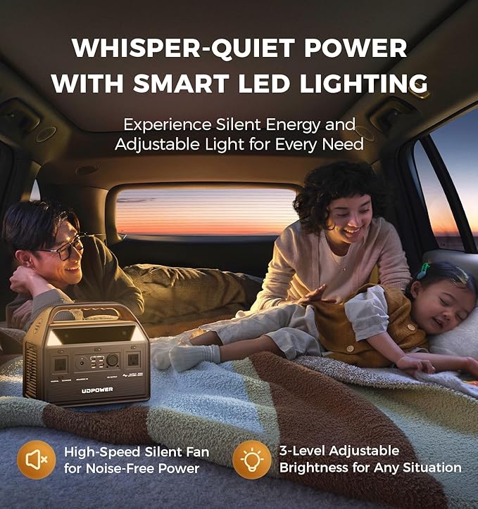C600 Solar Generator with 120W Solar Panel - 600W Portable Power Station(Surge 1200W) AC Output 595Wh LiFePO4 Battery for Camping Travel RV Emergency Power Backup(Brown)