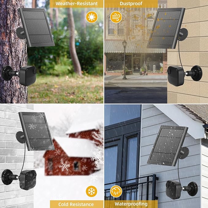 Solar Panel for Blink CameraCompatible with Blink Outdoor 4 (4th Gen) Camera 4W Solar Charging Board Outdoor Camera Solar Charger Equipped with 10 Foot Outdoor Power Cord Adjustable Angle IP65